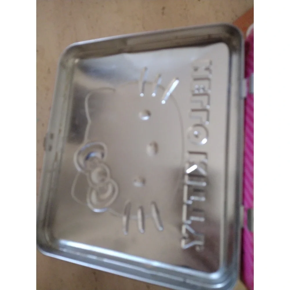 Hello Kitty By Sanrio Pink Bow All Over Print Lunch Box Tin Approx 8